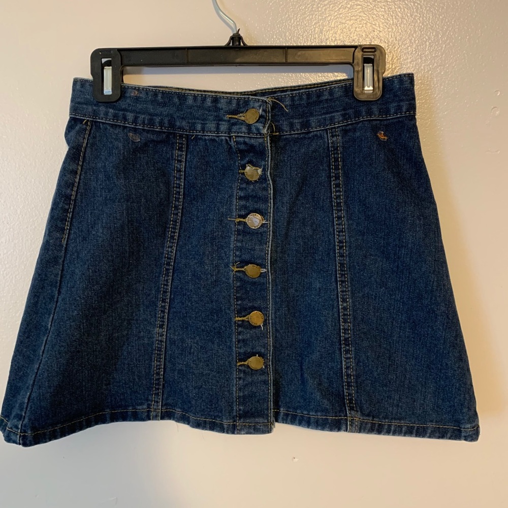 Denim button up skirt